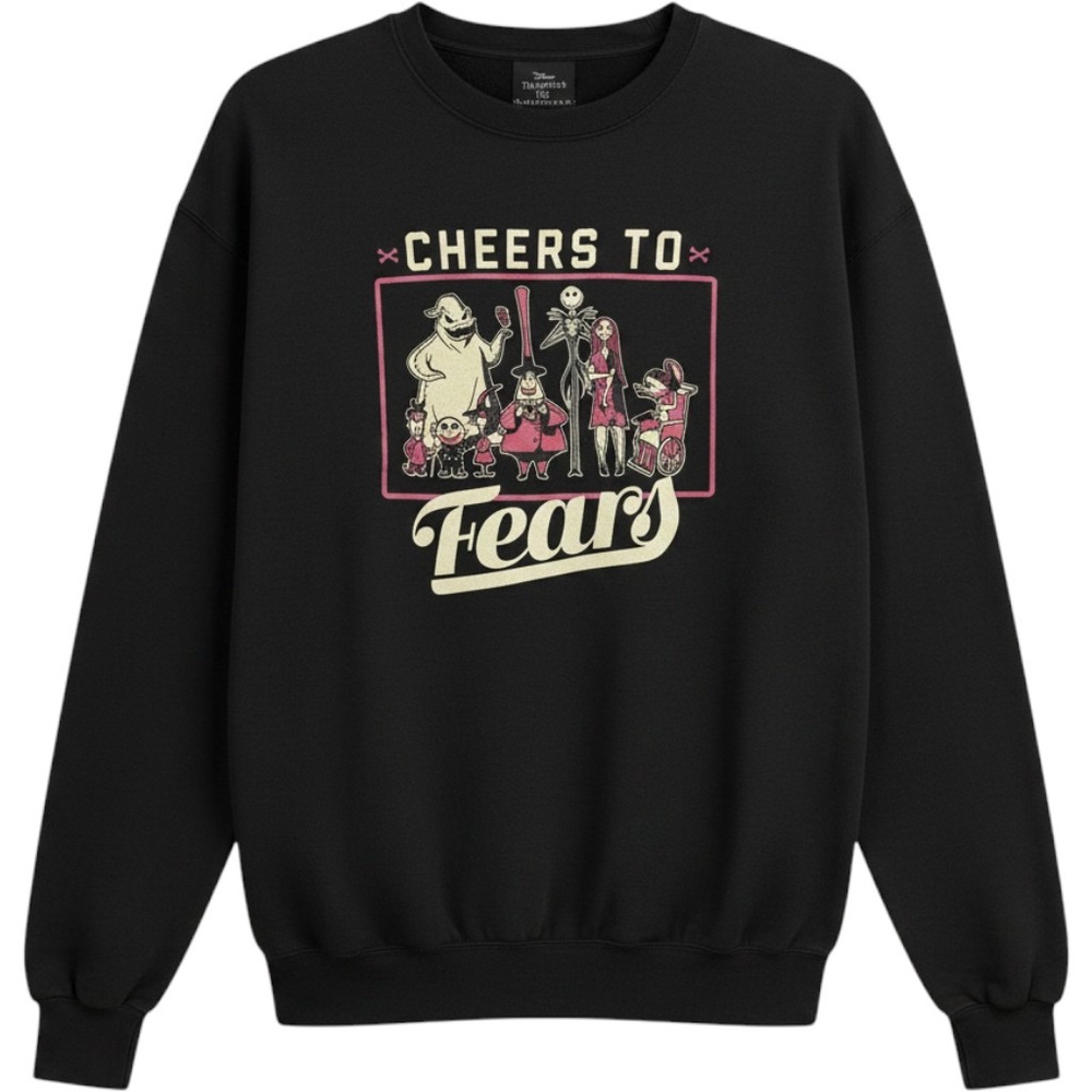 Disney Nightmare Before Christmas Cheers to Fears Black Sweatshirt 2X Jack Sally